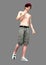 American Shirtless Teen 3D Render