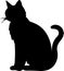 American Shorthair Cat Black Silhouette Generative Ai