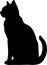 American Shorthair Cat Black Silhouette Generative Ai