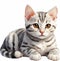 American Shorthair Water color Generative AI