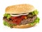 American Size Hamburger - Fast Food on white Background