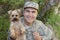 American soldier being welcomed by his dog