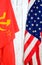 American and Soviet flag