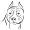 American Staffordshire Terrier, Amstaff. Isolated outlined sketch, logo contour vector illustration