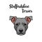 American Staffordshire Terrier portrait. Dog face, head, muzzle. Cute pet. Vector.