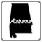 American state of Alabama. black map