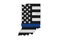 American thin blue line flag on map of Indiana