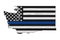 American thin blue line flag on map of Washington