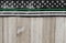 American thin green line flag over weathered wood background