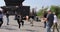 American tourists performing Tai Chi on old city wall, Xian, China