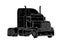 American trailer truck black and white sketch