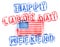 American USA flag and Happy Labor Day weekend in red, white, and blue spray paint stencils isolated on white