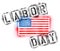 American USA flag and Labor Day text in spray paint stencils