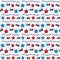 American USA flag seamless patterns. Independence Day, July 4 concept, repeating texture, endless background. Vector