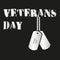 American veterans day celebration inscription with tags eps10