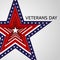 American Veterans Day Poster for Veterans Day in the USA November 11 Star with colors of the national flag of the United States