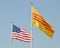 American and Vietnamese flags