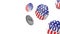 American vote badges on white background for social content 3d rendering