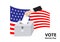 American voter use ballot drop box for election day campaign