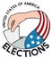 American Voters Hand with Flag in Election Event, Vector Illustration