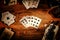 American West Poker Game Straight Flush in Saloon