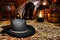 American West Rodeo Cowboy Hat in Old Western Barn