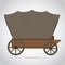 American western wood wagon icon