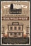 American Wild West saloon and wagon, retro poster