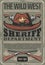 American Wild West sheriff hat, gun