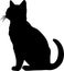 American Wirehair Cat Black Silhouette Generative Ai