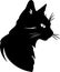 American Wirehair Cat Black Silhouette Generative Ai