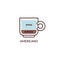 Americano coffee of espresso and water, cartoon vector illustration isolated.