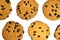 Americano cookies with raisin pattern, background