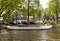 Amesterdam, Holland â€“ 2019. Amsterdam Houseboats on the banks of the Amstel River