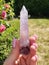 AMETHIST OBELISK SHAPED STONE ROCK NATURE ROSE AMETHYST PURPLE LILA LIGHT FLOWER