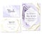 Amethyst crystal geode purple wedding vector cards