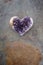 Amethyst Crystal Heart On Stone