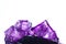 Amethyst crystals bright isolated