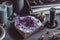 Amethyst Druze on a witch`s altar