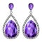 Amethyst earrings mockup, realistic style