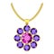 Amethyst flower jewelry icon, realistic style