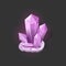 Amethyst glowing crystal icon for the game. Amethyst mineral. Crystalline stone or gem. Game award and wealth icon