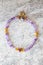 Amethyst and hematite mineral stone bracelet
