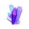 Amethyst mineral crystalic precious stones, crystal gems vector Illustration on a white background