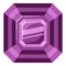 Amethyst stone icon, cartoon style