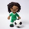 Amigurumi doll of a female athlete soccer player