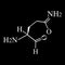 The amino acid Glutamine. Amino acid glutamine chemical molecular formula. Vector illustration on isolated background