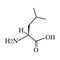 Amino acid Leucine. Chemical molecular formula of amino acid leucine. Vector illustration on isolated background