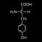 The amino acid Tyrosine. Chemical molecular formula of Tyrosine amino acid. Vector illustration on isolated background