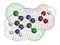 Aminopyralid herbicide molecule. 3D rendering. Atoms are represented as spheres with conventional color coding: hydrogen white,